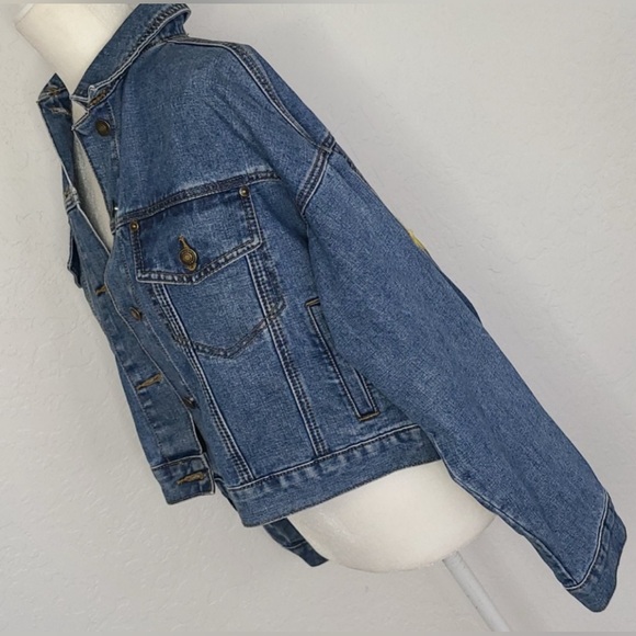 Forever 21, like new, embroidered “Sunshine” Jean jacket, Small - Picture 5 of 6